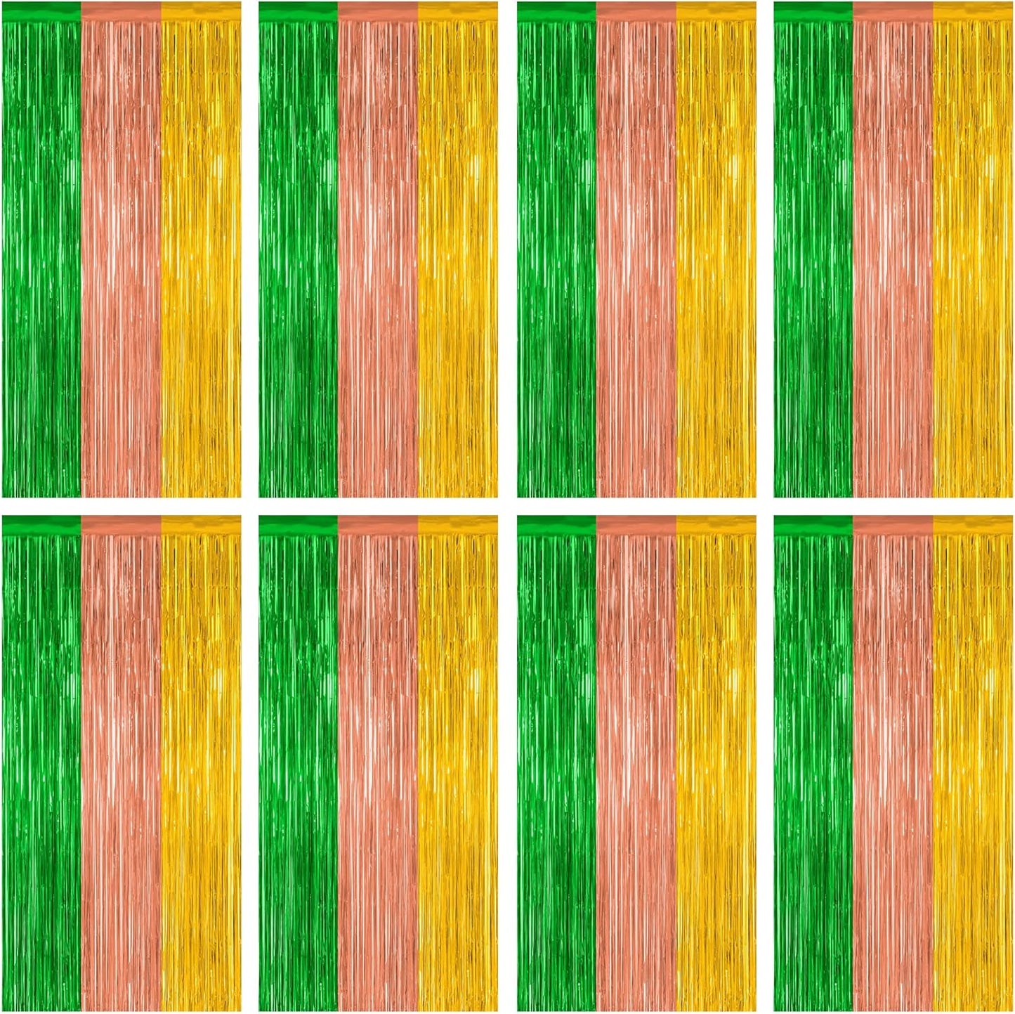 12 Pack Hawaiian Party Decorations, 3.28 FT x 7.05 FT Luau Party Decorations, Green Brown Yellow