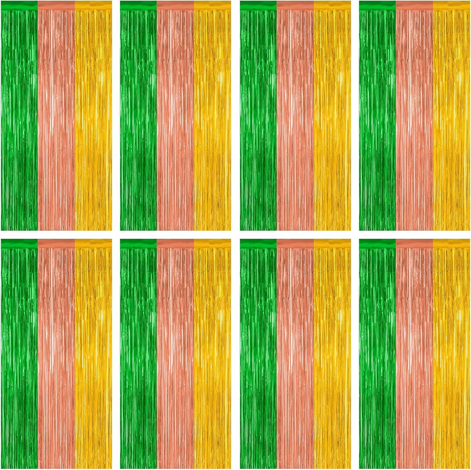 12 Pack Hawaiian Party Decorations, 3.28 FT x 7.05 FT Luau Party Decorations, Green Brown Yellow