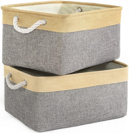 TheWarmHome Storage Basket for Organizing - 3 Pack 14x10x7 inch Large Collapsible Storage Bin for