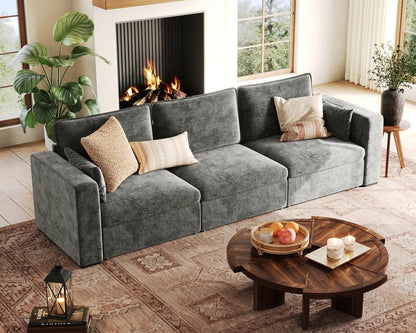 Oversized Modular Sofa Comfy Cloud Couch with Storage, Extra Deep Plush Sectional Sofa Set for
