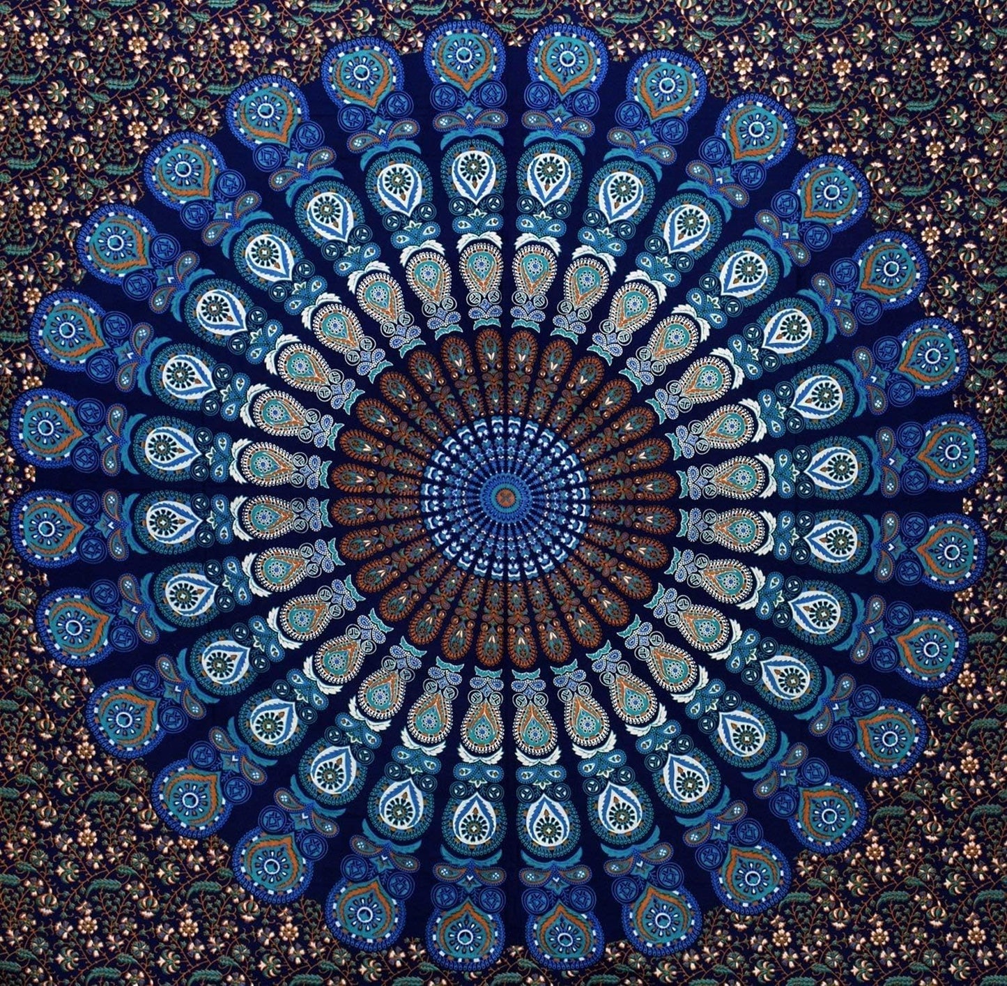 Bless International Handmade Indian hippie Bohemian Psychedelic Peacock Mandala Wall hanging