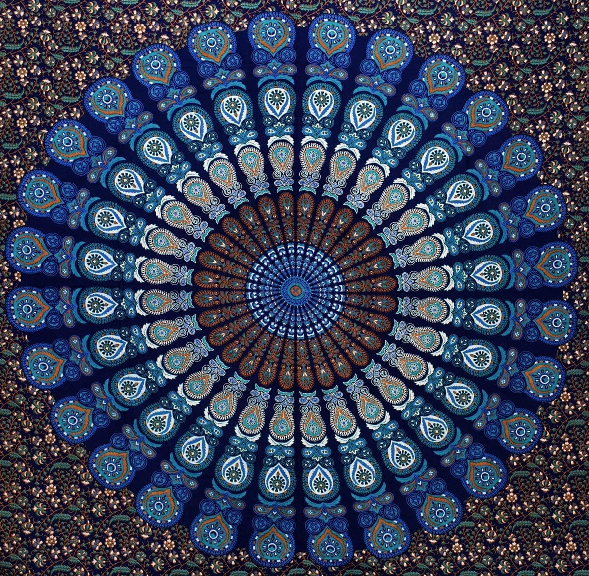 Bless International Handmade Indian hippie Bohemian Psychedelic Peacock Mandala Wall hanging