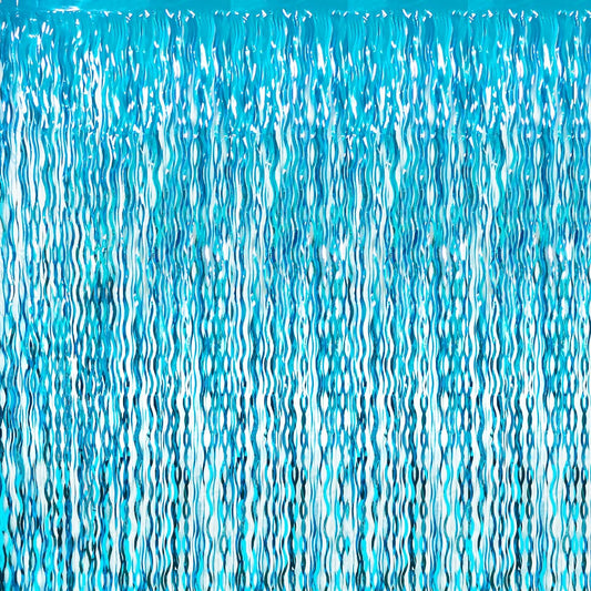 GOER 3.2 ft x 6.5 ft Metallic Tinsel Foil Fringe Curtains Party Photo Backdrop Party Streamers for