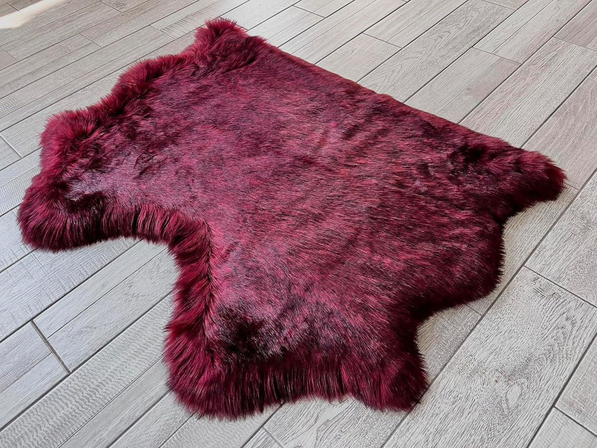 LAMBZY Faux Sheepskin Super Soft Hypoallergenic Free Shape Silky Shag Rug, Luxury Shaggy Plush