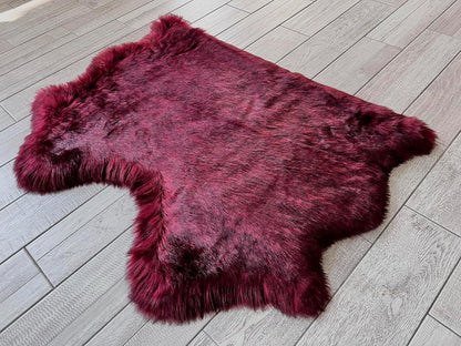 LAMBZY Faux Sheepskin Super Soft Hypoallergenic Free Shape Silky Shag Rug, Luxury Shaggy Plush