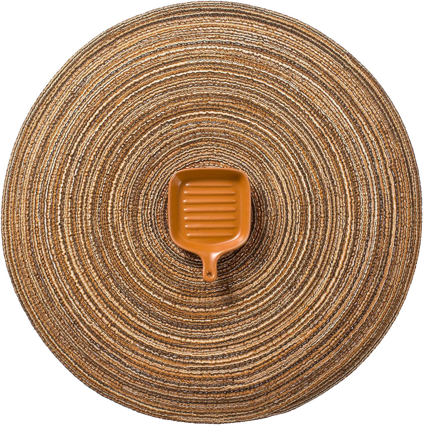 AHHFSMEI Round Braided Placemats Set of 6 Round Table Mats for Dining Tables Natural Woven Heat