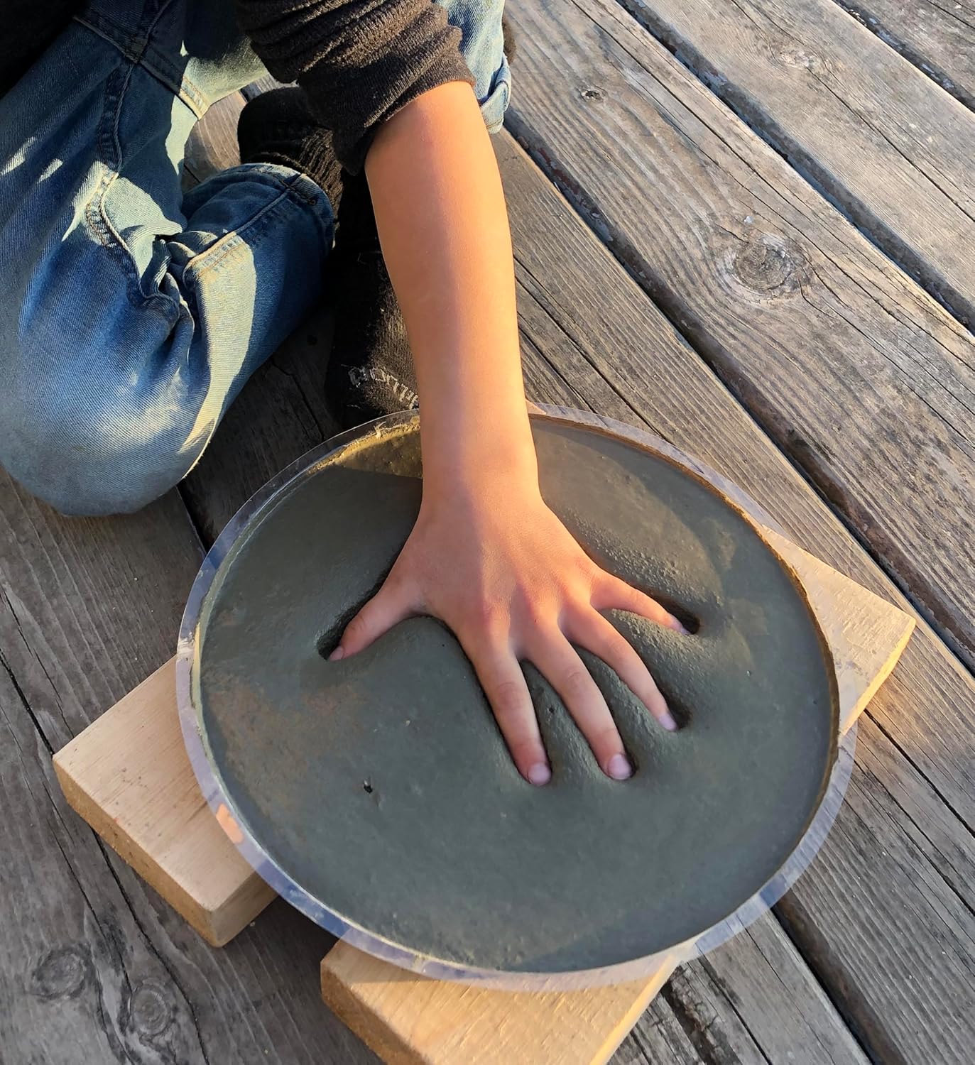 Large DIY Stepping Stone Kit, Handprint Stepping Stone, Mother's Day Gift, Footprint Stepping Stone