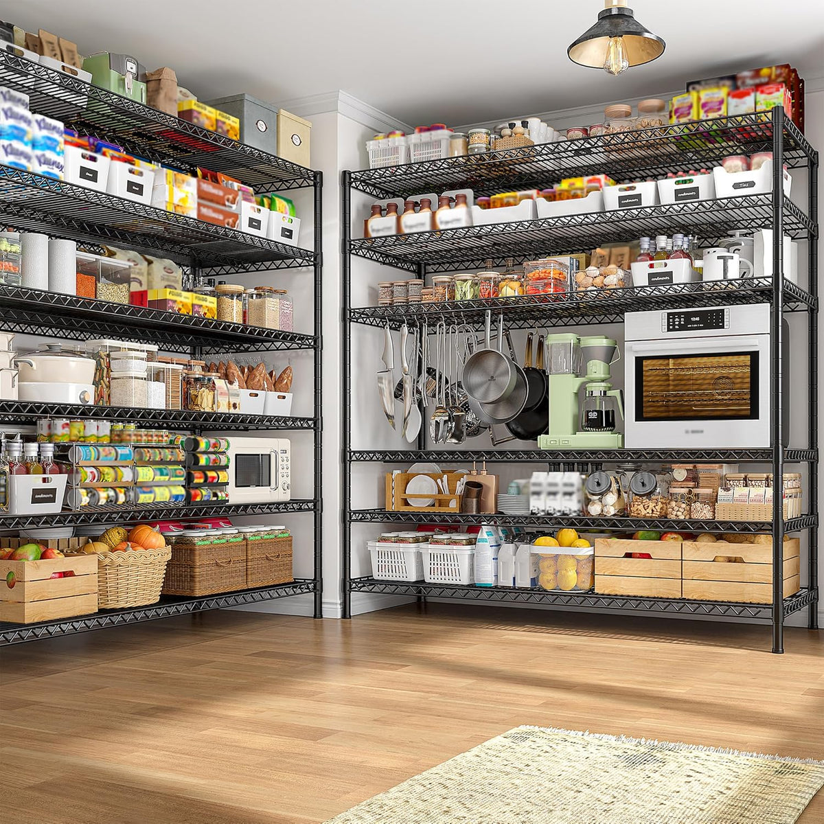 REIBII 83" H Storage Shelves 3840LBS Metal Shelving Unit 6 Tier Wire Shelving Commercial Adjustable