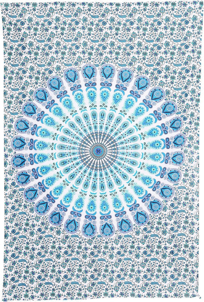 Bless International Handmade Indian hippie Bohemian Psychedelic Peacock Mandala Wall hanging