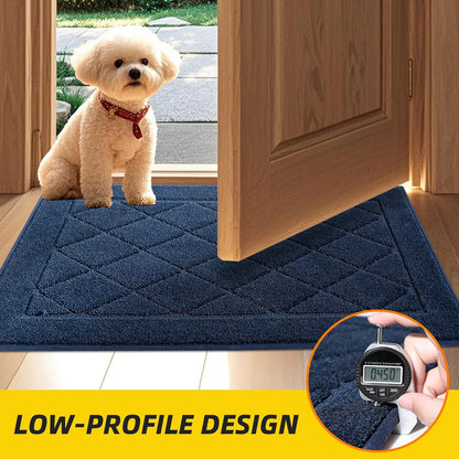 JSEI Dirt Trapper Door Mat 20"x32", Non-Slip Washable Entryway Mats, Dog Door Mat, Stain Resistant