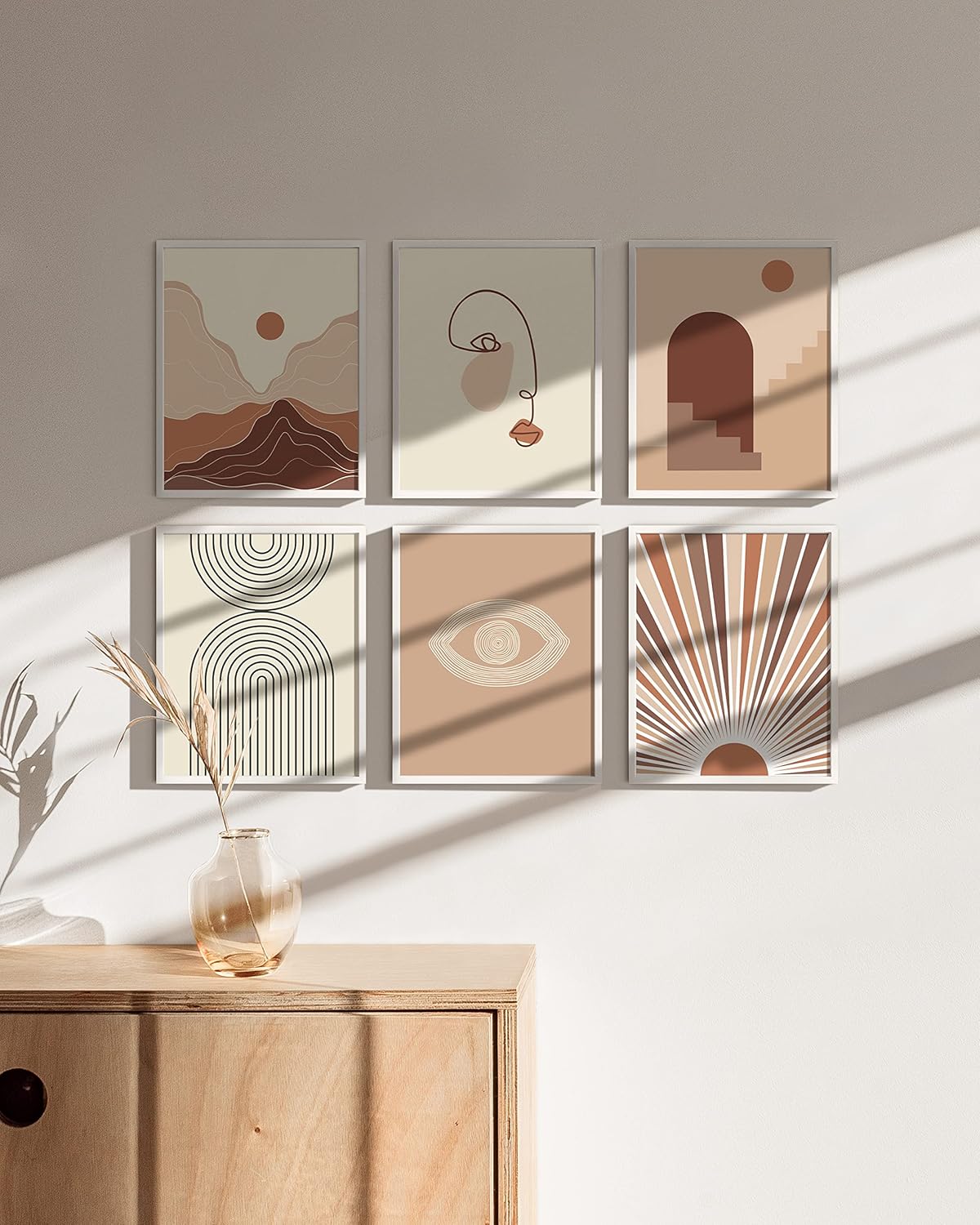 HAUS AND HUES Picture Frames Set of 6, 8x10 inches (White Aluminum, Powder Coated, Modern Style