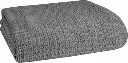 Elvana Home 100% Cotton Bed Blanket, Breathable Bed Blanket King Size, Cotton Thermal Blankets