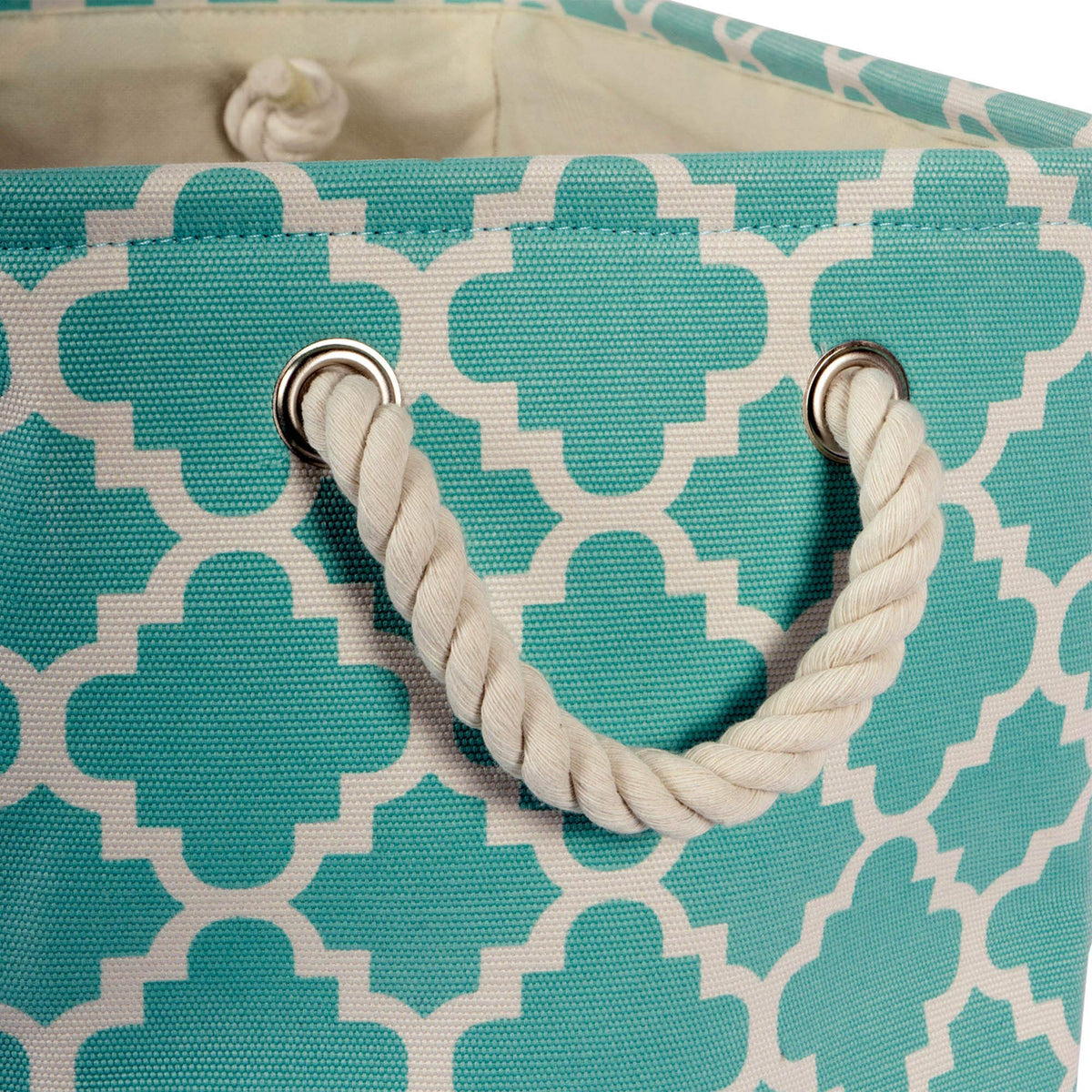 DII Polyester Container with Handles, Lattice Storage Bin, Small, Aqua