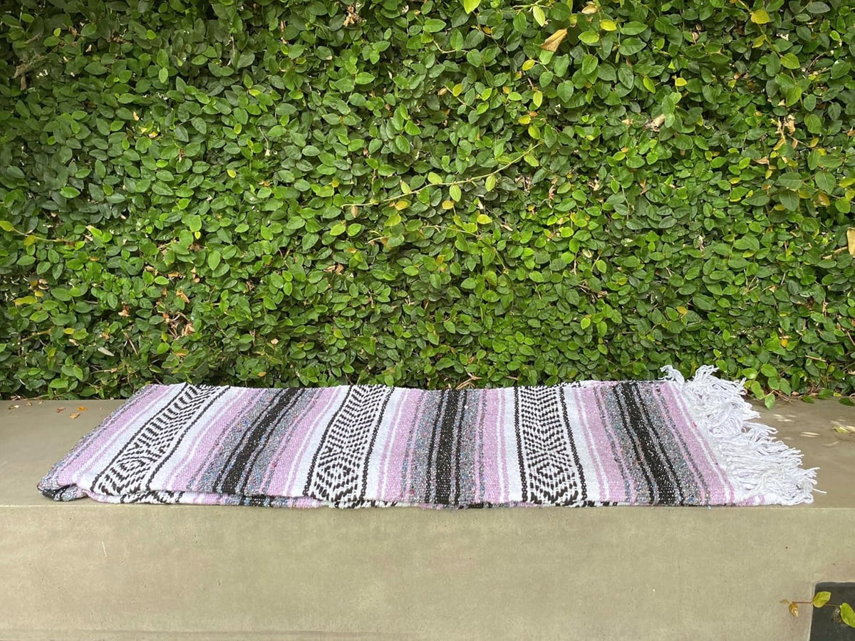 Del Mex Classic Mexican Blanket, Large Authentic Woven Falsa Throw (70"x50"), Artisan Southwest