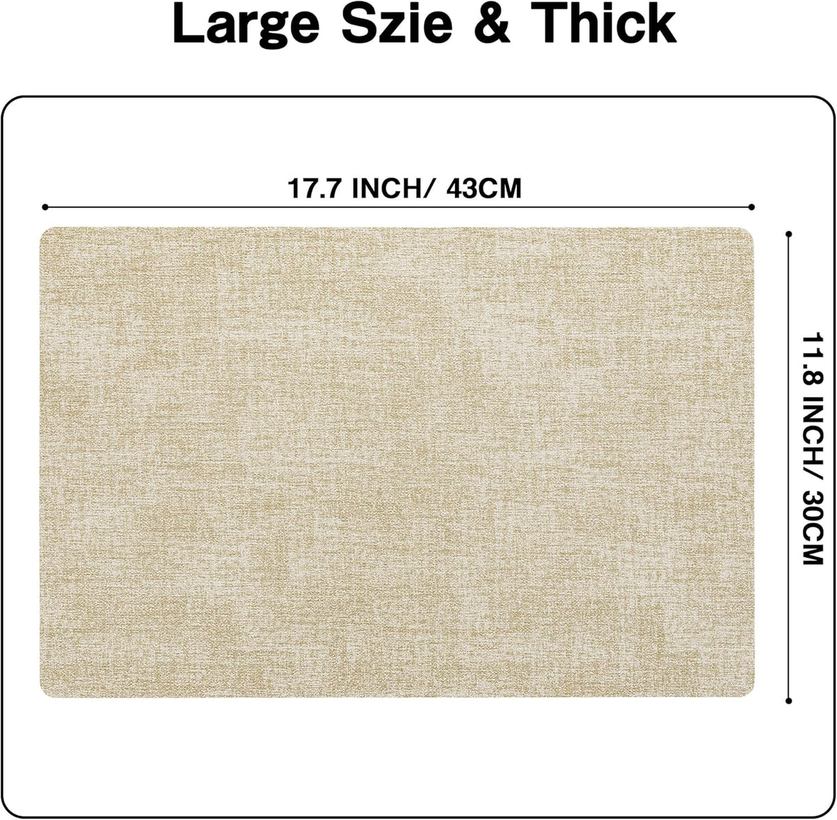 Chrysameld Vinyl Placemats Set of 4 - Faux Leather 100% Waterproof Oil-Proof Wipeable PU Place