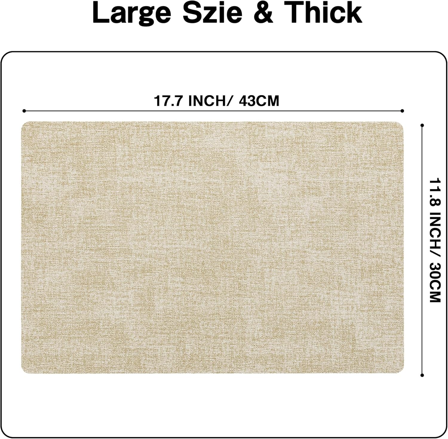 Chrysameld Vinyl Placemats Set of 4 - Faux Leather 100% Waterproof Oil-Proof Wipeable PU Place