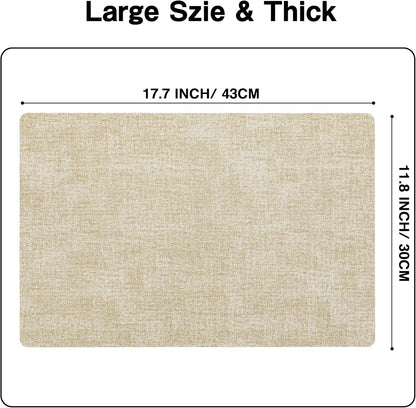Chrysameld Vinyl Placemats Set of 4 - Faux Leather 100% Waterproof Oil-Proof Wipeable PU Place