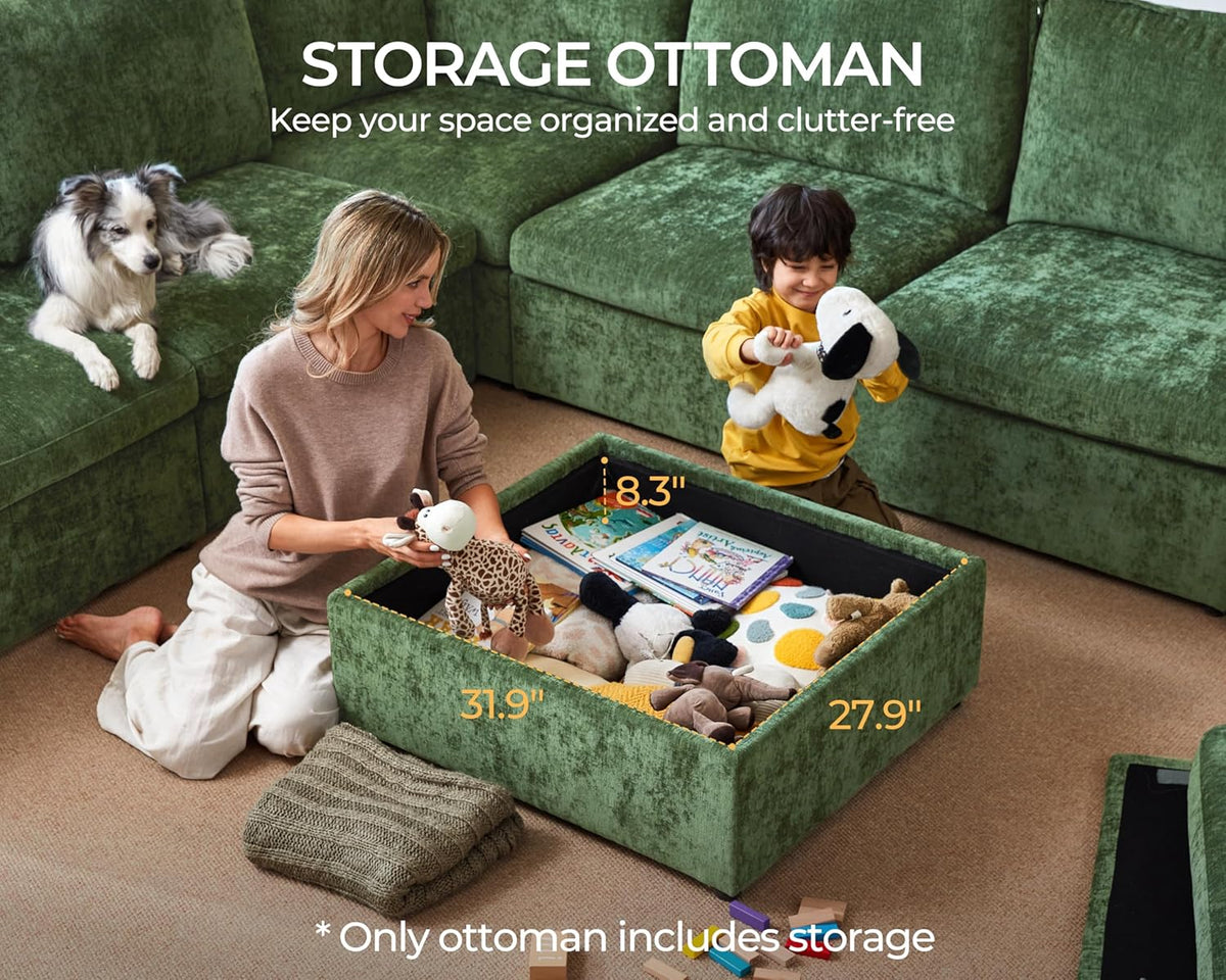 Oversized Modular Sofa Comfy Cloud Couch with Storage, Extra Deep Plush Sectional Sofa Set for