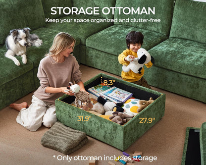 Oversized Modular Sofa Comfy Cloud Couch with Storage, Extra Deep Plush Sectional Sofa Set for