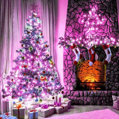 100FT 300 LED Christmas Lights Outdoor, Green Wire Christmas Tree Lights with 8 Modes Waterproof