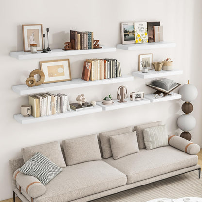 RICHFOCUS 31.5Inch Floating Shelves for Wall 2 Pack Shelves for Bedroom|Kitchen|Bathroom Wall