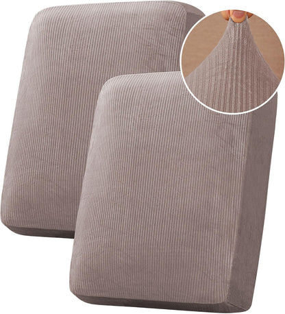 H.VERSAILTEX Velvet Stretch Couch Cushion Cover Plush Cushion Slipcover for Chair Loveseat Sofa