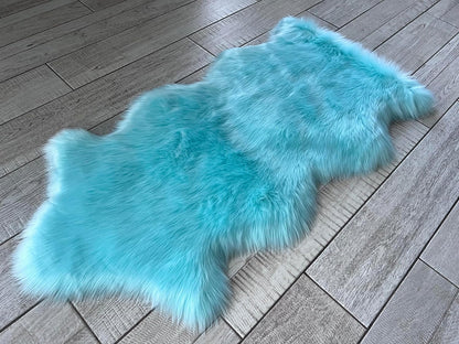 LAMBZY Faux Sheepskin Super Soft Hypoallergenic Free Shape Silky Shag Rug, Luxury Shaggy Plush