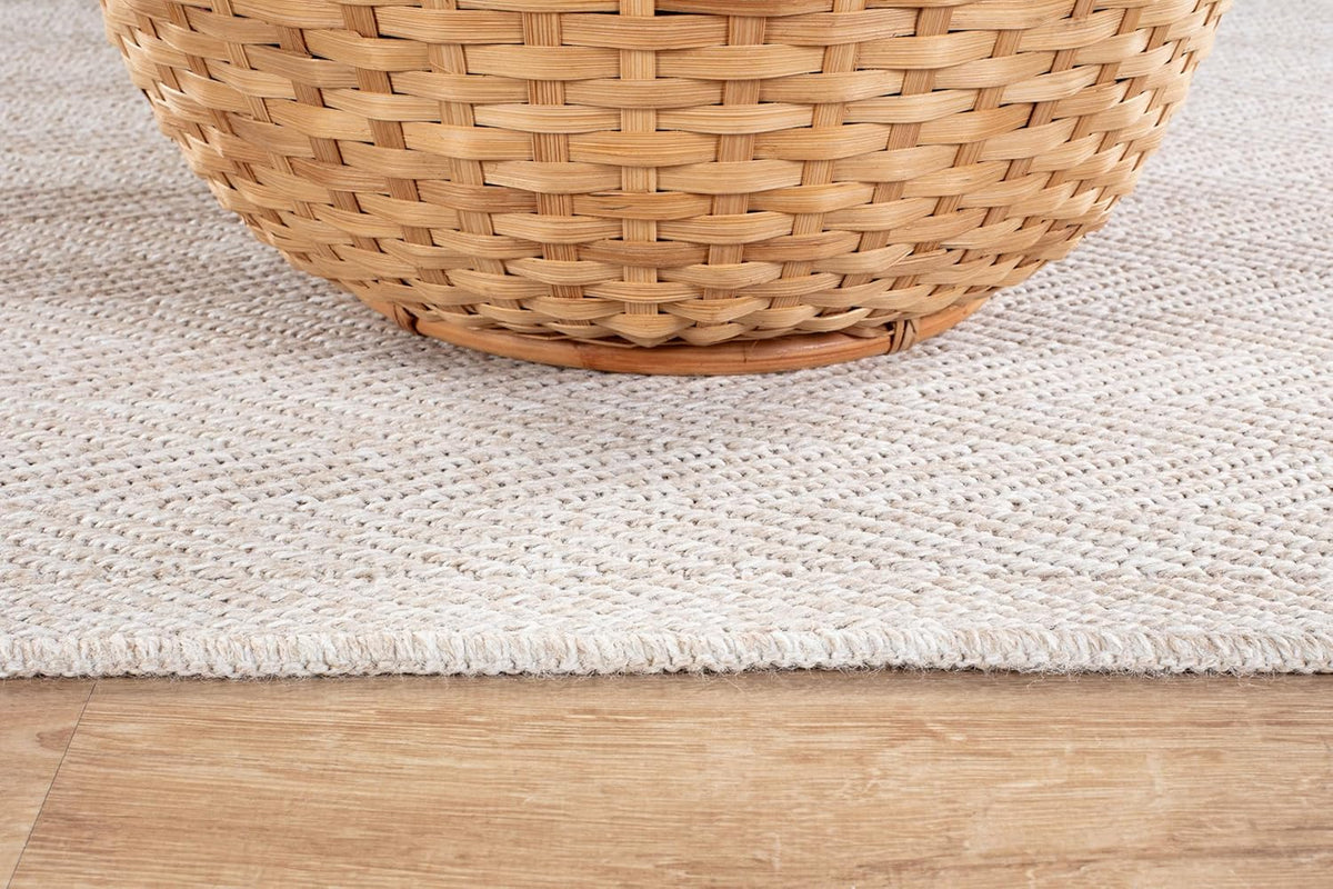 CAMILSON Easy Jute Rug 4x6, Indoor Outdoor Off-White Color Fiber Area Rugs for Living Room Patio