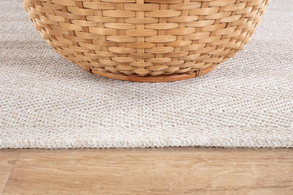 CAMILSON Easy Jute Rug 4x6, Indoor Outdoor Off-White Color Fiber Area Rugs for Living Room Patio