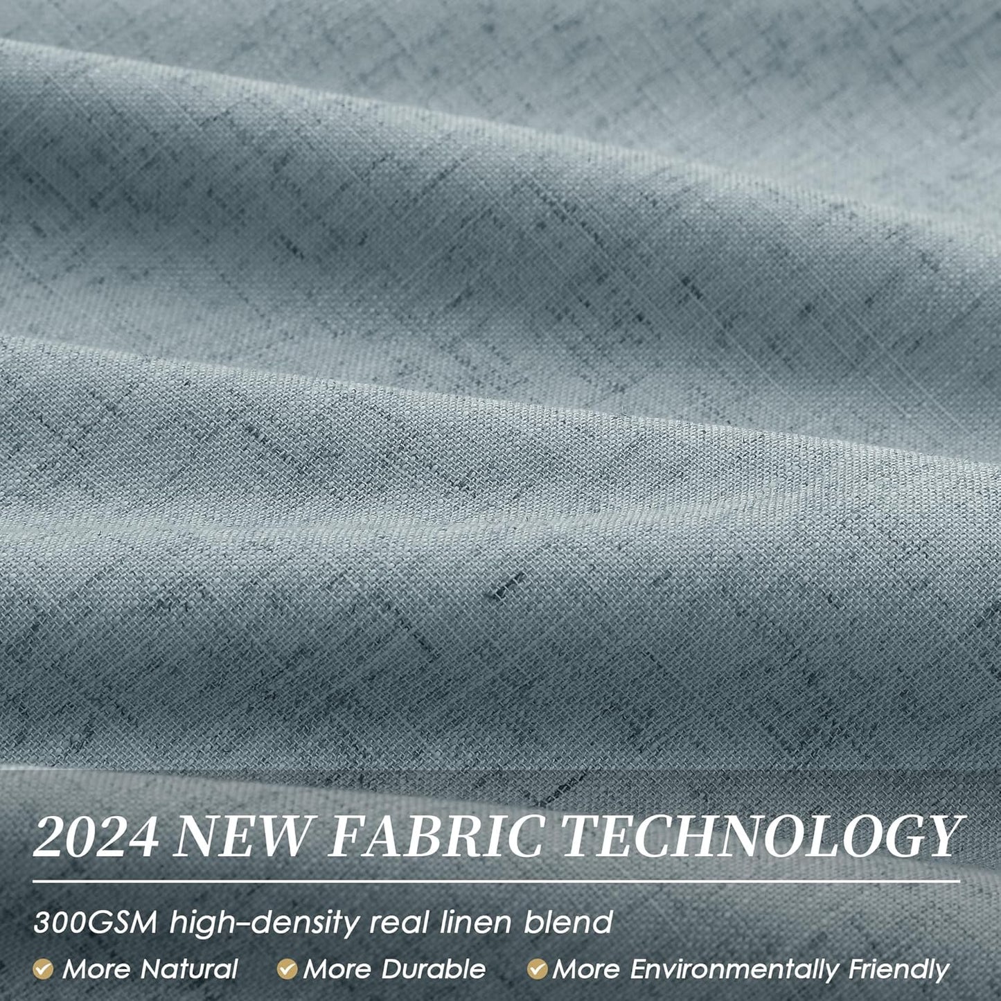 BOODII 63 Inch Blackout Curtains Linen Black Out Curtains for Bedroom 2 Panels Set Neutral Room