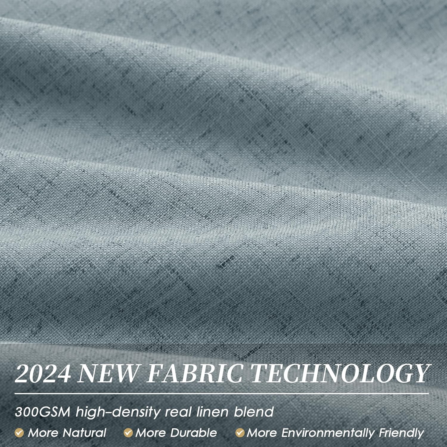 BOODII 63 Inch Blackout Curtains Linen Black Out Curtains for Bedroom 2 Panels Set Neutral Room