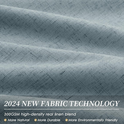 BOODII 63 Inch Blackout Curtains Linen Black Out Curtains for Bedroom 2 Panels Set Neutral Room