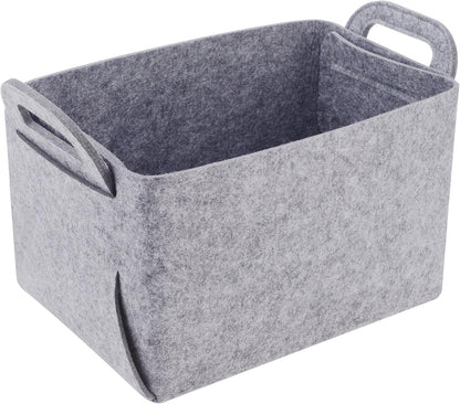 Storage Basket Felt Storage Bin Collapsible& Convenient Box Organizer with Carry Handles for Office