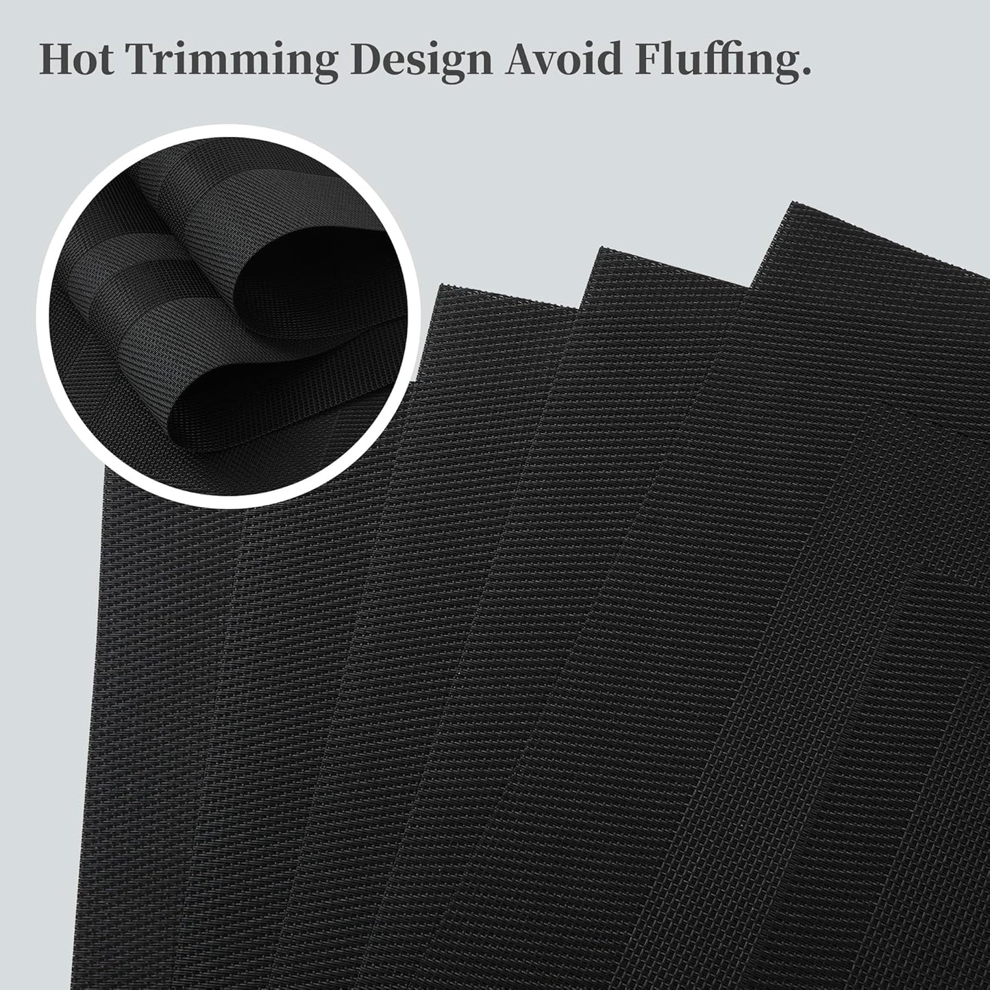 Leetaltree Black Frame Placemats Set of 8 - Heat Resistant Non-Slip Place mats for Dining Table