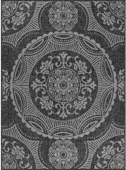Medallion Outdoor Rug 6x9 Washable Outside Carpet for Indoor Patio Porch Waterproof Easy Cleaning