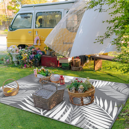 GENIMO Outdoor Rug 6' x 9' Waterproof for Patios Clearance, Reversible Plastic Straw Camping