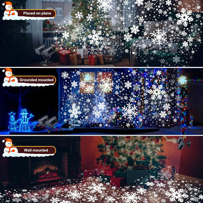Snowflake Projector Lights, Christmas Decorations Lighting Projector, with Timer Dynamic Led Snow