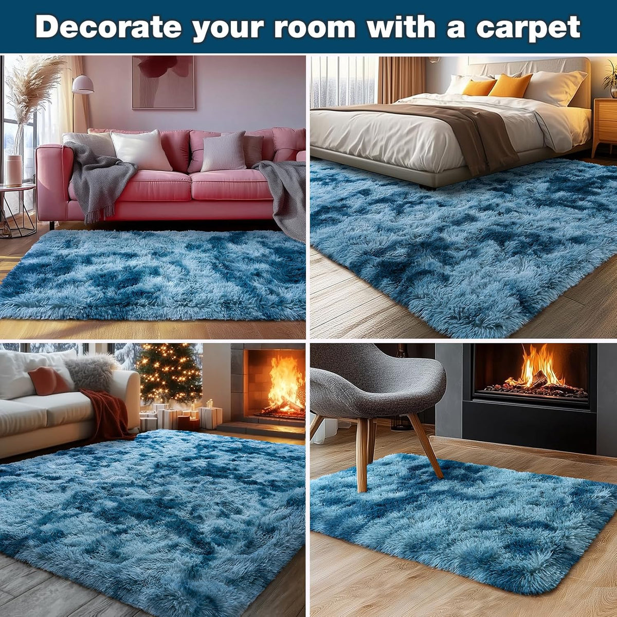 Rzutan Extra Large Rugs for Living Room 9x12, Soft Shaggy Modern Shag Area Rug for Bedroom, Upgrade