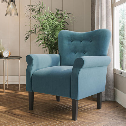 BELLEZE Modern Accent Chair, High Back Armchair, Upholstered Wingback Side Chair, Padded Single