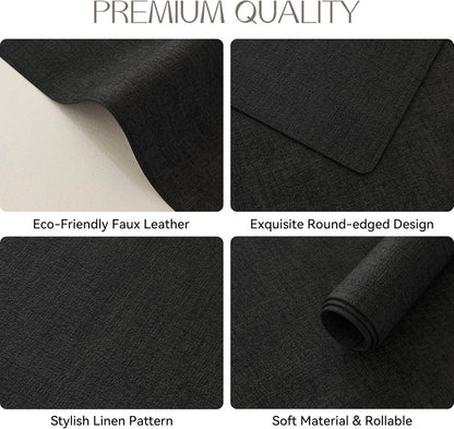 Romanstile Vinyl Placemats Set of 4-12 X 18 Inch - Heat Resistant Place Mats 100% Waterproof