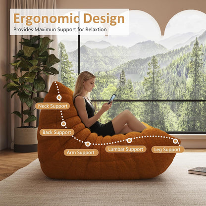 Bean Bag Chair, Oversized Bean Bag Chair for Living Room, Fireside Chair for Adults with Memory