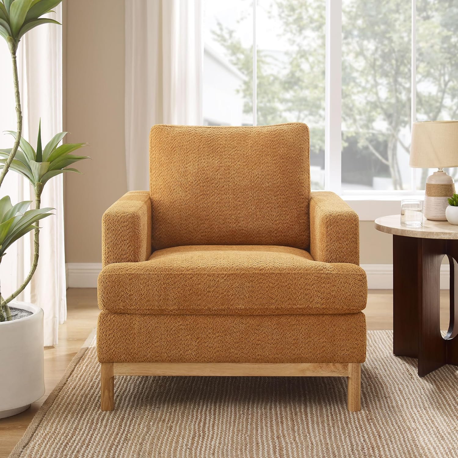 Oversized Accent Chair, Mid Century Modern Upholstered Armchair for Living Room, Comfy Chair for