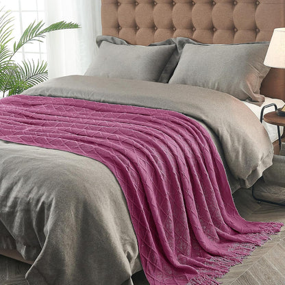 inhand Knitted Throw Blanket for Couch and Bed, Soft Living Room Home Decor Knitted Blanket with
