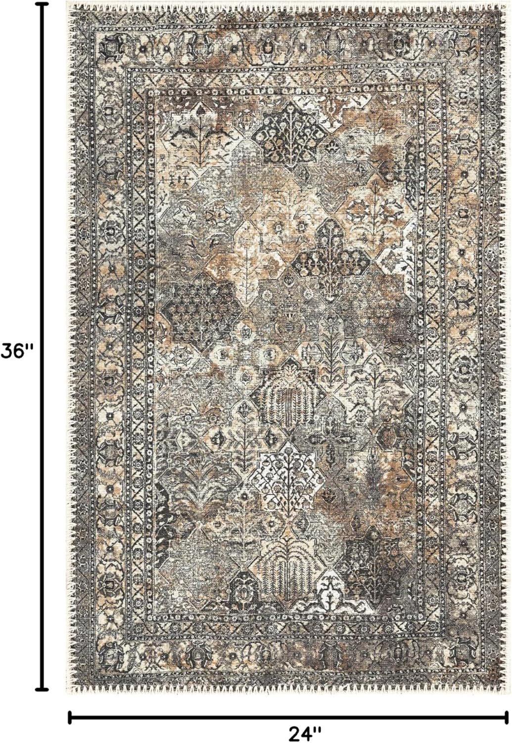 Keen Home Design 2x3 Rug - Machine Washable Entry Rug with Non-Slip Backing, Ideal for Enteryway