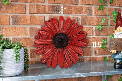 NAT & Jules Gerbera Daisy Flower Shaped Dimensional Indoor Outdoor 12 inch Cast Resin Decorative
