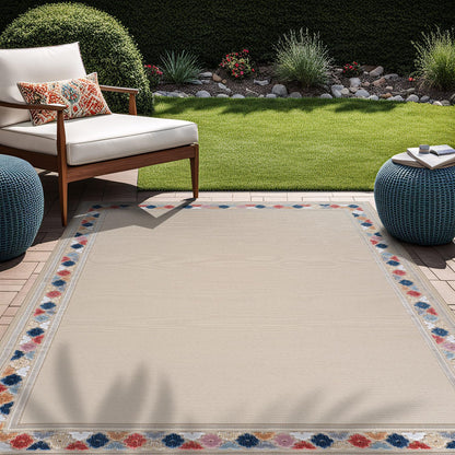 Beverly Rug Outdoor Rug 10x14 Modern Bordered Large Area Rugs for Indoor and Outdoor Patio Easy to