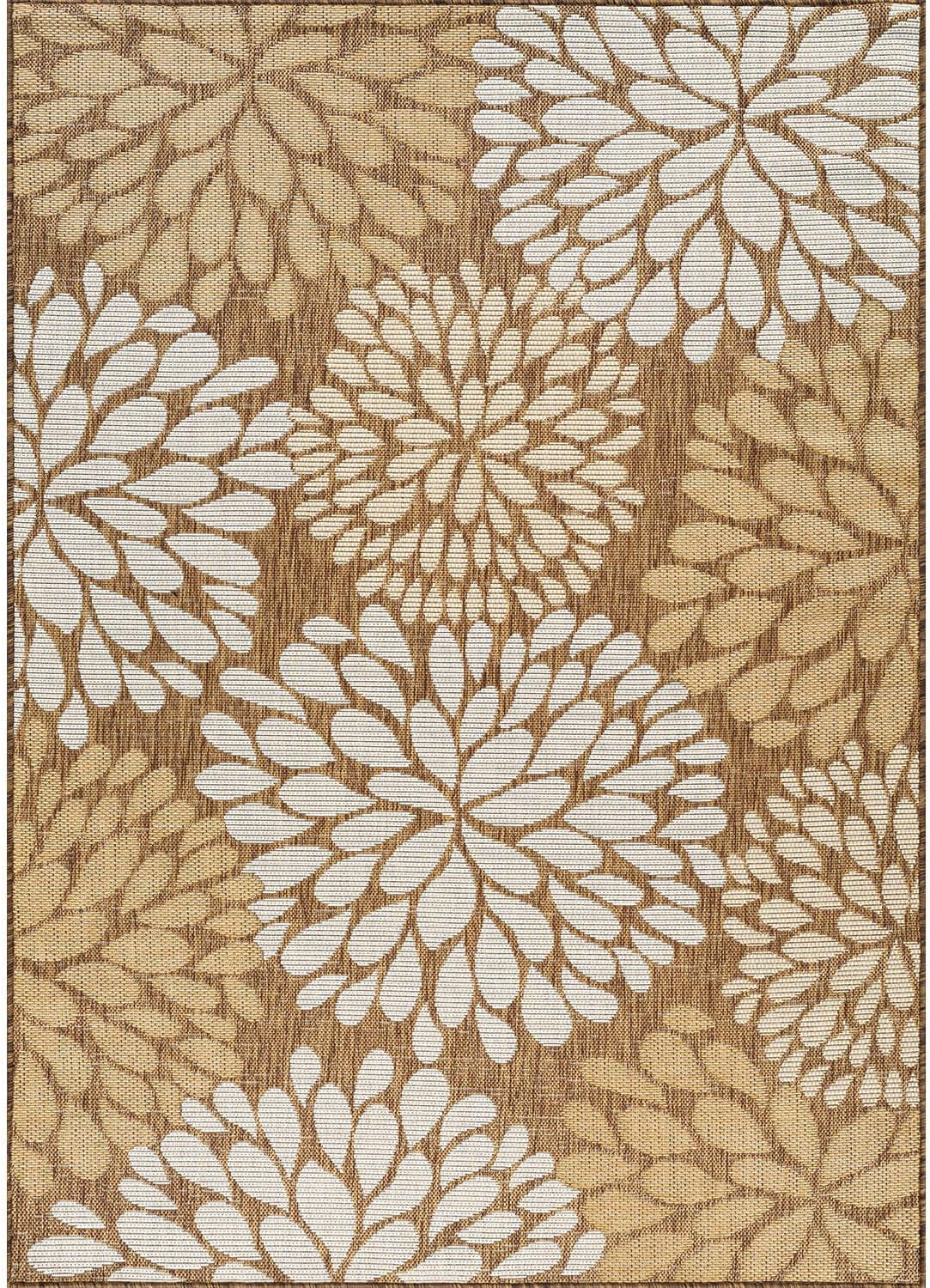 Beverly Rug Outdoor Rug 8x10 Modern Exotic Tropical Leaf Area Rugs for Indoor and Outdoor Patio