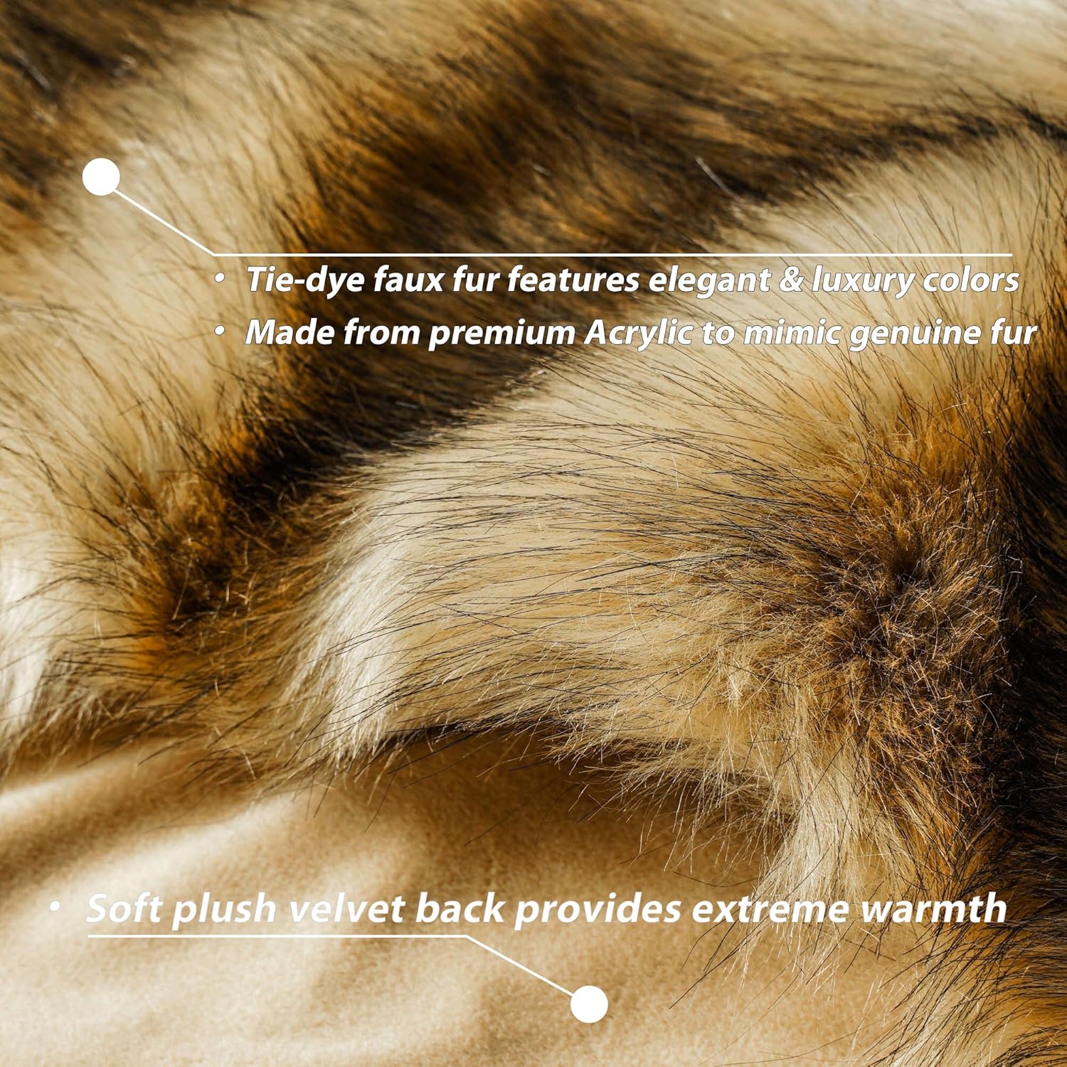 BATTILO HOME Luxury Golden Faux Fur Blanket, 60"x 80" Large Fur Throw Blankets for Bed, Couch, Soft