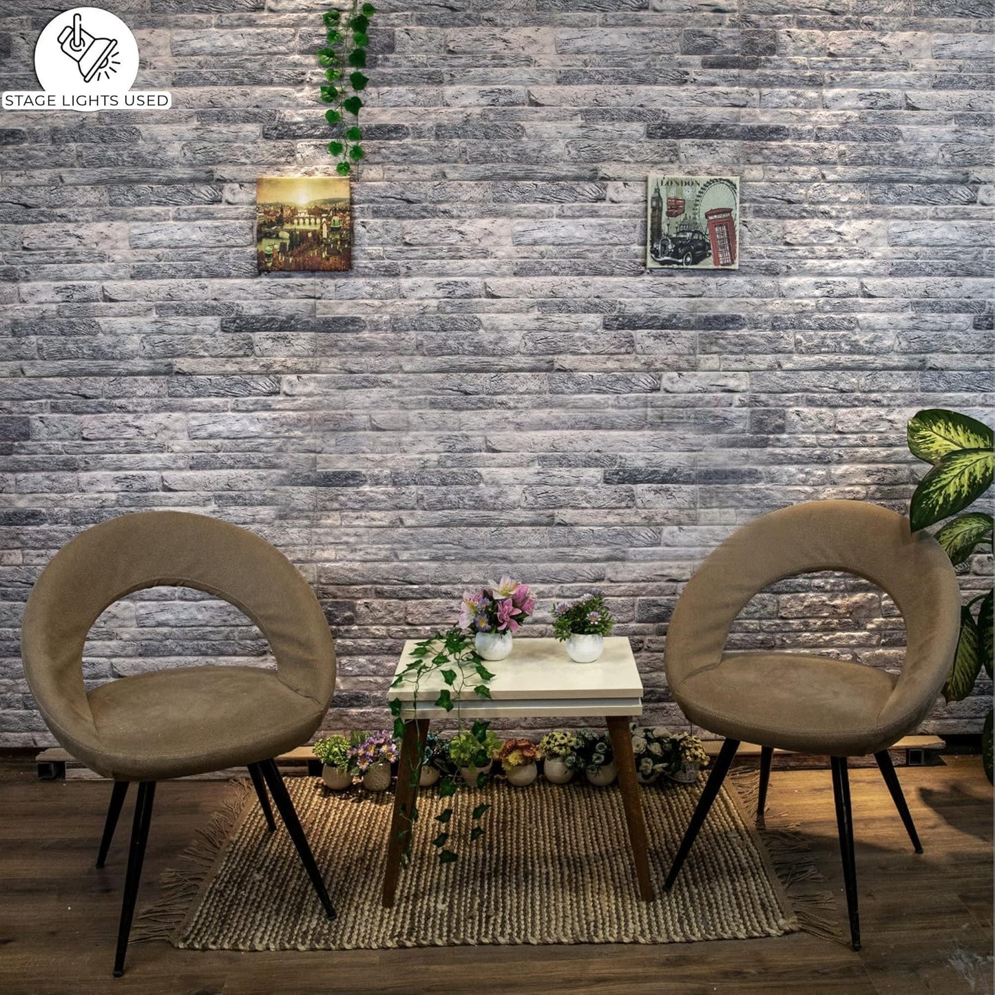 Dundee Deco 3D Wall Panels Faux Brick - Cladding Light Grey Stone Look Wall Paneling, Styrofoam