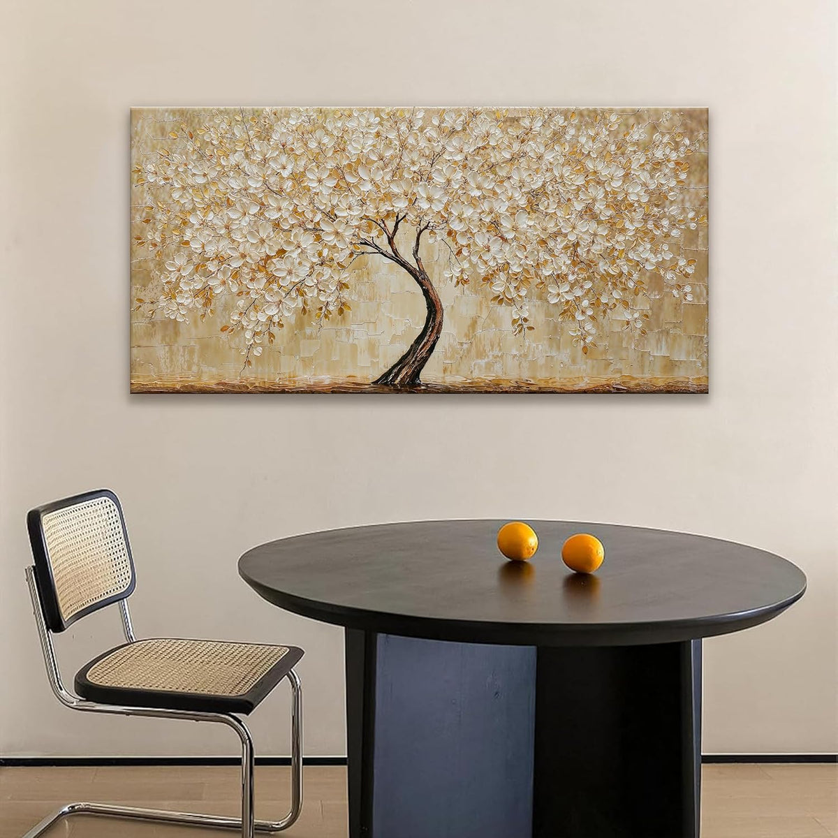 TAIJXAGSG Botanical Wall Art Gold Tree Flower Abstract Wall Decor Modern Canvas Art Wall Decor